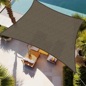 Shade&Beyond Rectangle Sun Shade Sail 12'X16' Permeable Canopy Light Grey for Patio Garden Yard Deck Pergola (We Make Custom Size), Dark Grey