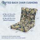 Outdoor Back Chair Cushions, Tufted Back Patio Furniture Cushions Set of 2, Water Repellent Wicker Replacement for Home Garden Chairs, 42x21x4 Inch, Paisley Sapphire Blue