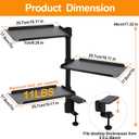 3 Tier Clamp On Desk Shelf,360 Rotatable Adjustable Above or Under Desktop Organizer,Carbon Steel Storage Tray for Home Office and Gaming AccessoriesBlack, Standard