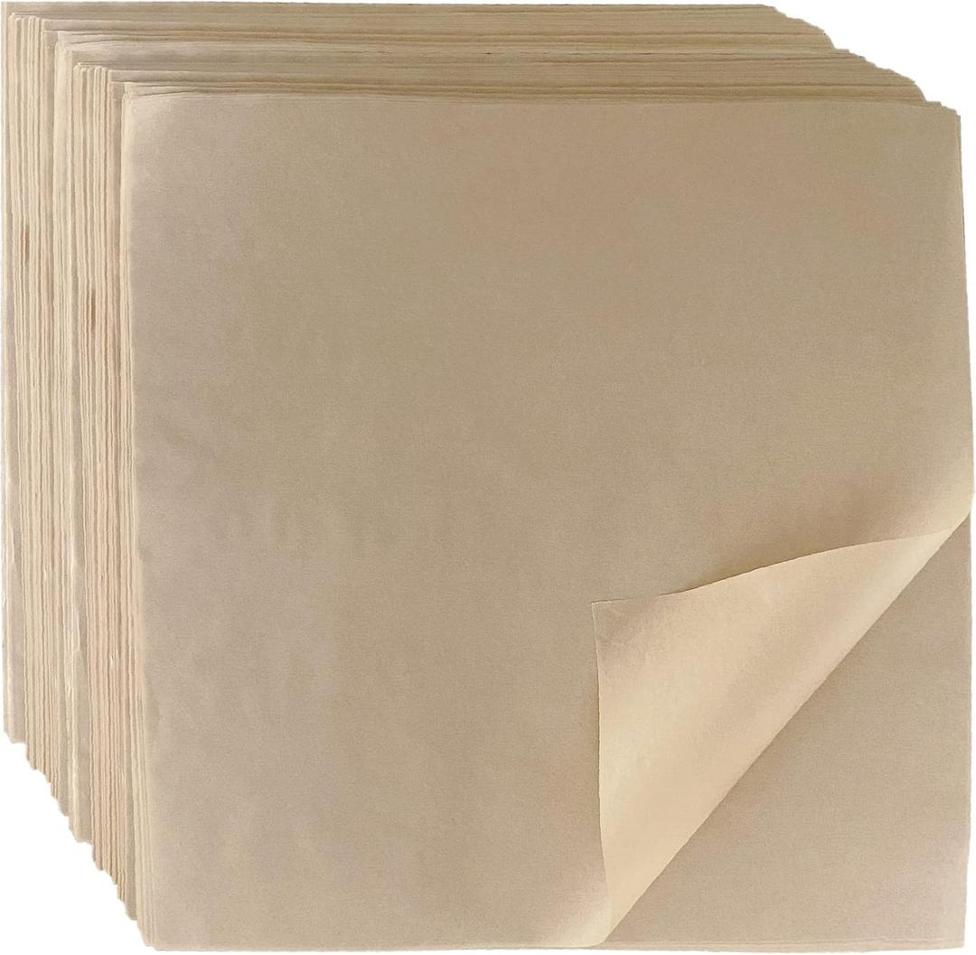 CAMKYDE Deli Paper Sheets 12" X 12" 100PK, Grease Proof Sandwich Wrapping Paper (Kraft)