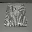 calbatic Women Striped Button Down Pleated Shirt Dress Summer Short Sleeve Ruffle A Line Swing Long Blouse Midi Long Dress (XL)