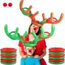 Christmas Reindeer Antler Ring Toss,Christmas Party Games for Kids Family 2 Set 10 PCS Inflatable Antler Hat Rings Christmas Party Favor Decorations Gifts Grandkids Stocking Stuffers Carnival Holiday