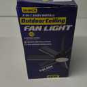 Outdoor Ceiling Fan with Light and Remote, 28" LED Fan Light, Gazebo Fan with Hanging Hook, 3000K-6500K, Ceiling Fans with Lights Suitable for Terraces, Porches, Pergolas, and Garages (White)