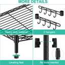 Folews 6-Tier Metal Storage Rack with Wheels, NSF Sturdy Adjustable Wire Shelving Unit for Garage Kitchen Pantry Laundry Room, 36" W x 14" D x 75" H Large Rolling Organizer Shelf Easy Assembly, Black