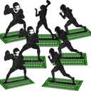 BBTO 9 Pieces Football Table Centerpiece Party Decorations Football Player Silhouette Centerpieces, 8 Inches and 3 Styles