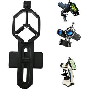 Universal Phone Telescope Adapter, Quick Lock Phone Mount for Binoculars Monocular Microscope Spotting Scope, 8Shape Caliper 2050mm Eyepiece Compatible with Most Smartphones