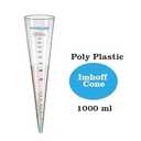 1000ml Imhoff Cone with Metal Stand – Graduated Plastic Sedimentation Cone for Biofloc Test, Aquaculture, Sludge & Wastewater Analysis – Transparent Lab Cone