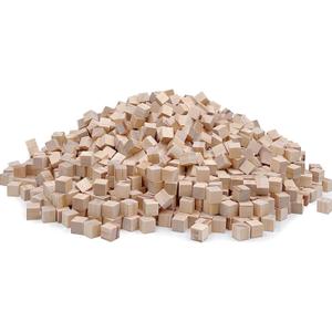 Wood Blocks for Crafts, Unfinished Wood Cubes, 1cm Natural Wooden Blocks, Pack of 300 Small Wood Square Blocks, Wooden Cubes for Arts and Crafts and DIY Projects