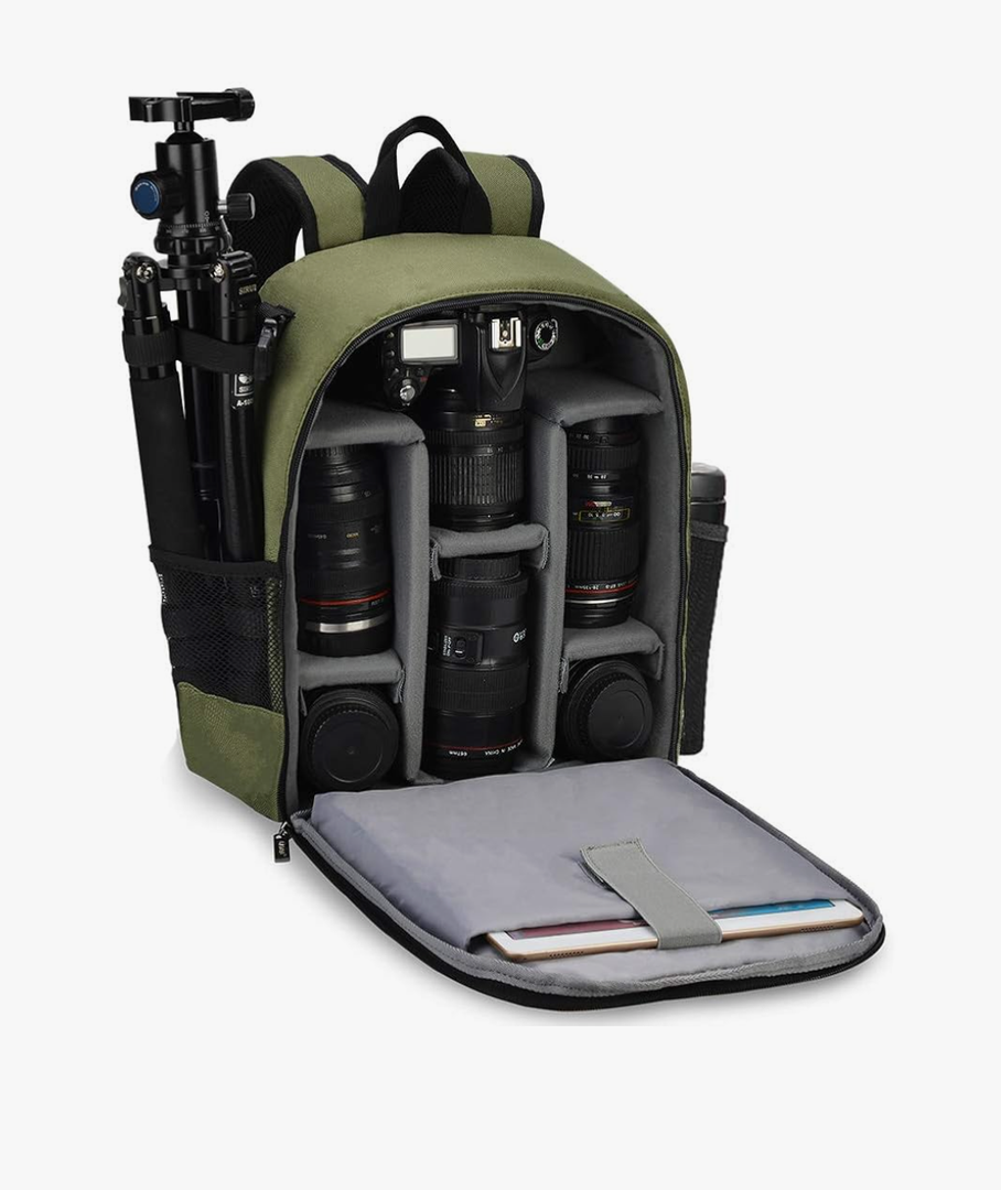 CADeN Camera Backpack Bag Professional for DSLR/SLR Mirrorless Camera Waterproof, Camera Case Compatible for Sony Canon Nikon Camera and Lens Tripod Accessories Green