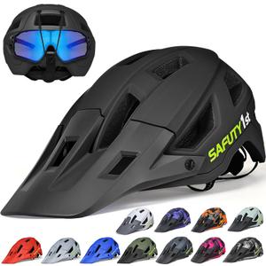Mountain Bike Helmet for Adults & Youth Lightweight Impact-Resistant with Adjustable Dial & Removable Visor Unisex Helmet for Mountain Biking Bicycle Clcying Medium: 21.7"-23.3" (55-59cm)
