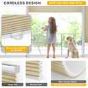 LazBlinds Cordless Cellular Shades, Light Filtering Honeycomb Shades with 1.5 inch Cells, Thermal Insulation Noise Reduction Blinds for Windows, 33" W x 72" H, Brown