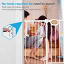 owlie Stair Baby Gate 57-66 Inch, Extra Wide Safety Gate for Baby Pet Adjustable Dog Gates Indoor Extra Wide Gates Pressure Mounted for Toddler Pet for House Stairway Doorway White (30.5'' Tall)