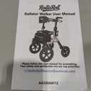 Walkers for Seniors, Rollator Walker with Seat, 12" Big Rubber Wheels All Terrain Rolling Walker with Backrest, Foldable Rollator Walker, Reinforced Aluminum Frame, Black