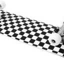 ANNEE 31x8 Inch Pro Skateboard Complete,7 Layer Canadian Maple Wood Double Kick Concave Skate Boards, Tricks Skateboards for Youths,Beginners,Girls,Boys,Kids,Teens,Adults (Black, White)