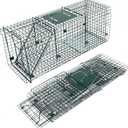 HOMESTEAD 32 Inch Heavy Duty Collapsible Live Animal Trap - Humane Catch and Release Trap for Squirrels, Stray Cats, Raccoons, Rabbits, Foldable Steel Trap, Space-Saving (32 Inch)