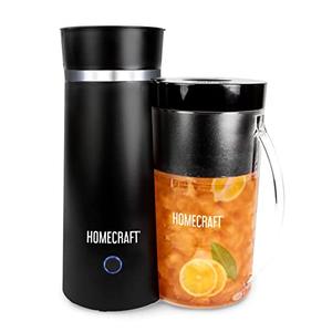 Homecraft Electric Iced Tea Maker for Sweet Tea and Cold Brew Coffee, Double Insulated Pitcher, Black, Small
