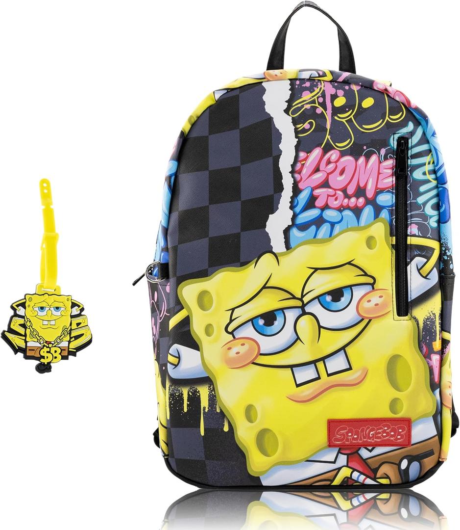 Nickelodeon SpongeBob SquarePants Backpack for Teens, 16.5in School Bookbag, Medium