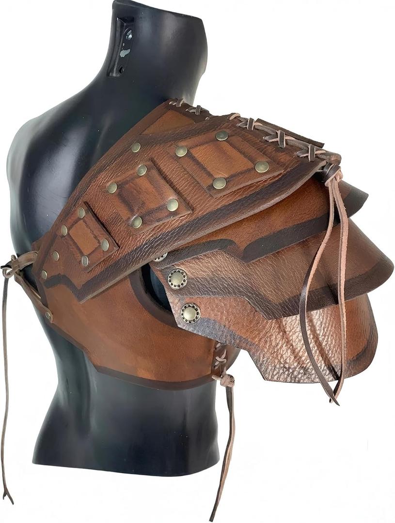 Medieval Renaissance Knight Leather Shoulder Armor Viking Pauldrons for Men Women Cosplay Costume