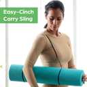 Gaiam Essentials 1/4" Thin (6mm) Yoga & Pilates, Fitness & Exercise Mat with Easy-Cinch Carrier Strap Cusion Support For Fitness and Gym Workouts