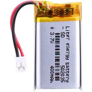 Liter 3.7V 400mAh 502035 Lipo Battery Rechargeable Lithium Polymer ion Battery Pack with JST PH 2.0mm Connector