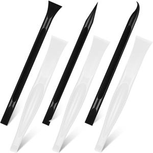 Honoson Non-scratch Plastic Scraper Tool Carbon Fiber Plastic Cleaning Tool Pen-shaped Stiff Scraper for Kitchen Sticker Scratch Cleaning(White)