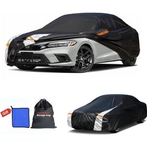 Honda Civic Car Cover 100% Waterproof All Weather, Gift with Towel, 10 Layers Sedan Car Cover Custom Fit 1993-2026 Honda Civic, Full Exterior Covers Rain Sun UV Protection with Door Zipper