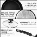 Nonstick Saucepan Set - 1 Quart and 2 Quart,Ultra Non Stick Sauce Pan Small Pot with Glass Lid,Great for Home Kitchen Restaurant,Black