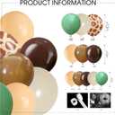 Sage Green & Brown Balloon Garland Kit 84-Piece Olive, Coffee, Nude & Gold Safari Balloons with Camo & Animal Print for Jungle, Hunting & Woodland Party Decor