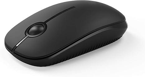 VssoPlor Wireless Mouse, 2.4G Slim Portable Computer Laptop Mouse with Nano Receiver Quiet Silent Optical Mice for Notebook, PC, Laptop, Computer-Black