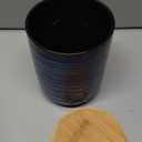 HASENSE 80oz Ceramic Food Storage Jar with Airtight Bamboo Lid  7.5 Inch Large Kitchen Canister for Coffee, Sugar, Flour, Tea, Snacks  Wide Mouth Blue Container for Pantry Organization