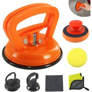 3 Pack Car Dent Puller, 7-in-1 Suction Cup for Dents On Cars, Car dent Remover Kit and Dent Repair Kit Handle Lifter Dent Suction Puller for Cars Body, Screen, Glass (Orange+Black)