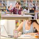 4 Pcs Book Lover Glass Cups with Lid and Straw Christmas Gifts for Bookish 16 oz Drinking Glasses Iced Coffee Cups Can Shape Mug Tumbler for Christmas Women Men Birthday Party Favor Gift