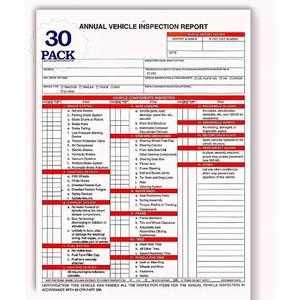 30-Pack Dot Inspection Forms and Stickers, Annual Vehicle Inspection Report Form, DOT-Compliant 3-Ply Carbonless Forms for Fleet Management, 8.2" x 11.5"
