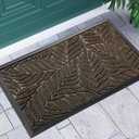 Yimobra Front Door Mat Outdoor Indoor, 29.5x17 All-Season Waterproof Door Mat Outside Entrance, All-Weather Non-Slip Outside Doormat for Garage Patio Entryway, Brown