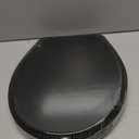 Pro Elite Heavy-Duty Wood Toilet Seat Round, Black, Magnetic Quick-Release Easy-Clean and Change, HushMotion Soft Close, StainShield High-Gloss Finish, Arch-Tite Secure Fit