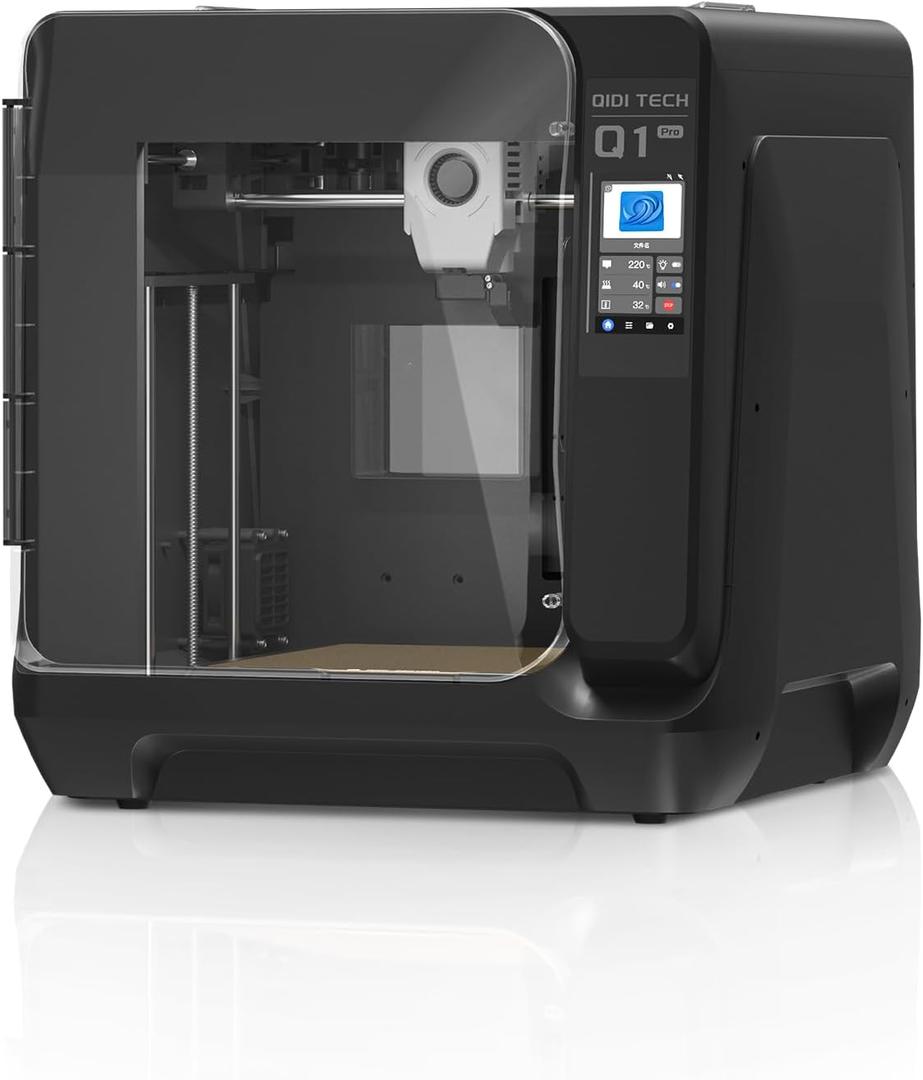 QIDI Q1 Pro 3D Printer, 600mm/s High-Speed Fully Auto Leveling 3D Printers with Camera, 60 Chamber Heat, 350C Print Support Carbon Fiber Filament, Tangle Detection, Printing Size 9.65"x9.65"x9.45"