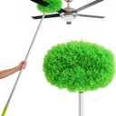 Eyliden 68" Adjustable Ceiling Fan Duster - 360 Dual-Sided Microfiber, 0.75 lbs Ultra-Lightweight, Ladderless High Ceiling Cleaning, Reusable Multi-Surface Dust Tool for Fans Walls Blinds, Green
