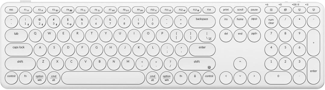 Keychron B5 Pro Ultra-Slim 2.4 GHz Bluetooth Keyboard Wireless 100% Full-Size 548g Lightweight Launcher Support with 300 Hours Battery Life Compatible for Mac Windows Linux - Ivory White