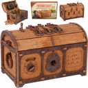 WOODEN.CITY Treasure Chest Puzzle Box for Adults  3D Wooden Mystery Box Brain Teaser & Escape Room Game with Secret Opening (165 Pieces, Gift Idea)
