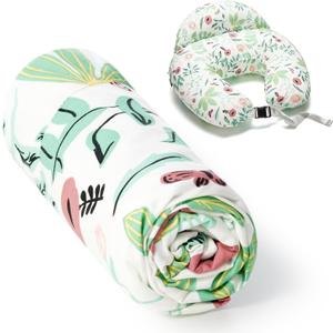 Momcozy Original Plus Size Nursing Pillow Cover, Fits All Breastfeeding Pillows, 100% Cotton Cover with Adjustable Waist Strap,Green Forest, Cover Only