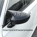 Car Accessories Fit for Honda 11th Gen Civic 2022 2023 2024 2025 Exterior Sport Door Side Rearview Mirror Guard Decoration Cover Trim (Black) ABS 2 PCS with Turn Signal Hole