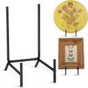 RattanView 2 Pcs Plate Holder Easel Display Stand - Metal Iron Picture Frame Holder Stand -Black Tabletop Easels for Display Pictures, Decorative Plate, Book, Plaques, Photo, Tabletop Art(6 Inches)