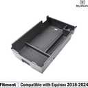 RUNROAD Center Console Organizer Tray Compatible with Chevy Equinox 2018 2019 2020 2021 2022 2023 2024 Accessories, Insert Armrest Tray Secondary Storage Box Coin Holder, Black