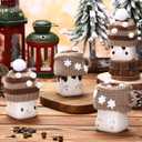 Aoriher 4 Pieces Christmas Marshmallow Crochet Mug Hat Mini Knit Cocoa Mugs Decor Topper(Fashion Style)