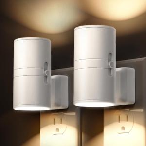 L LOHAS LED Night Light Plug in, Night Lights Plug into Wall, Light Sensor, 0-100LM Soft White 3000K, Dimmable Night Light, Modern Nightlight for Kids Bathroom Hallway Bedroom Kitchen Stairway, 2 Pack
