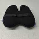 C CUSHION LAB Extra Dense Lumbar Pillow - Patented Ergonomic Multi-Region Firm Back Support for Lower Back Pain Relief - Lumbar Support Cushion with Strap for Office Chair, Car, Sofa, Plane - Black