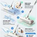 Hands-Free Multi-Purpose Flat Mop Lazy Cleaning & Face Towel Compatible 39in Long Handle Dust with Locking Head for Wall Bathroom Toilet Corners Multi-Surface