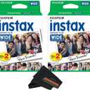 Fujifilm Instax Wide Instant Film Twin Pack with Sunshine Photo Microfiber Cloth... (2 Pack-40 Exposures)