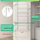 Mefirt Over The Door Pantry Organizer, Wall Mount Spice Rack, Pantry Hanging Storage and Organization, 6 Adjustable Baskets Heavy-Duty Metal for Home & Kitchen, Back of Door Seasoning Rack - White