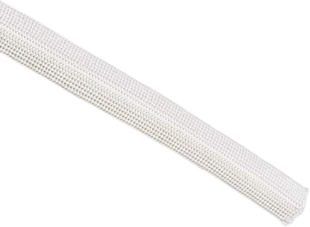 uxcell Insulation Braid Sleeving, 9.8Ft-10mm High TEMP Fiberglass Sleeve White